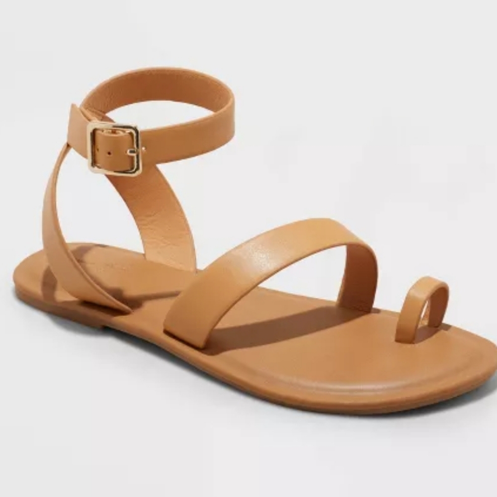 Universal Thread Sol Toe Loop Ankle Strap Sandals with Memory Foam Insole Size 9